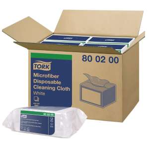 Tork, Disposable Microfiber Cloth , 2.75in x 6.75in, White