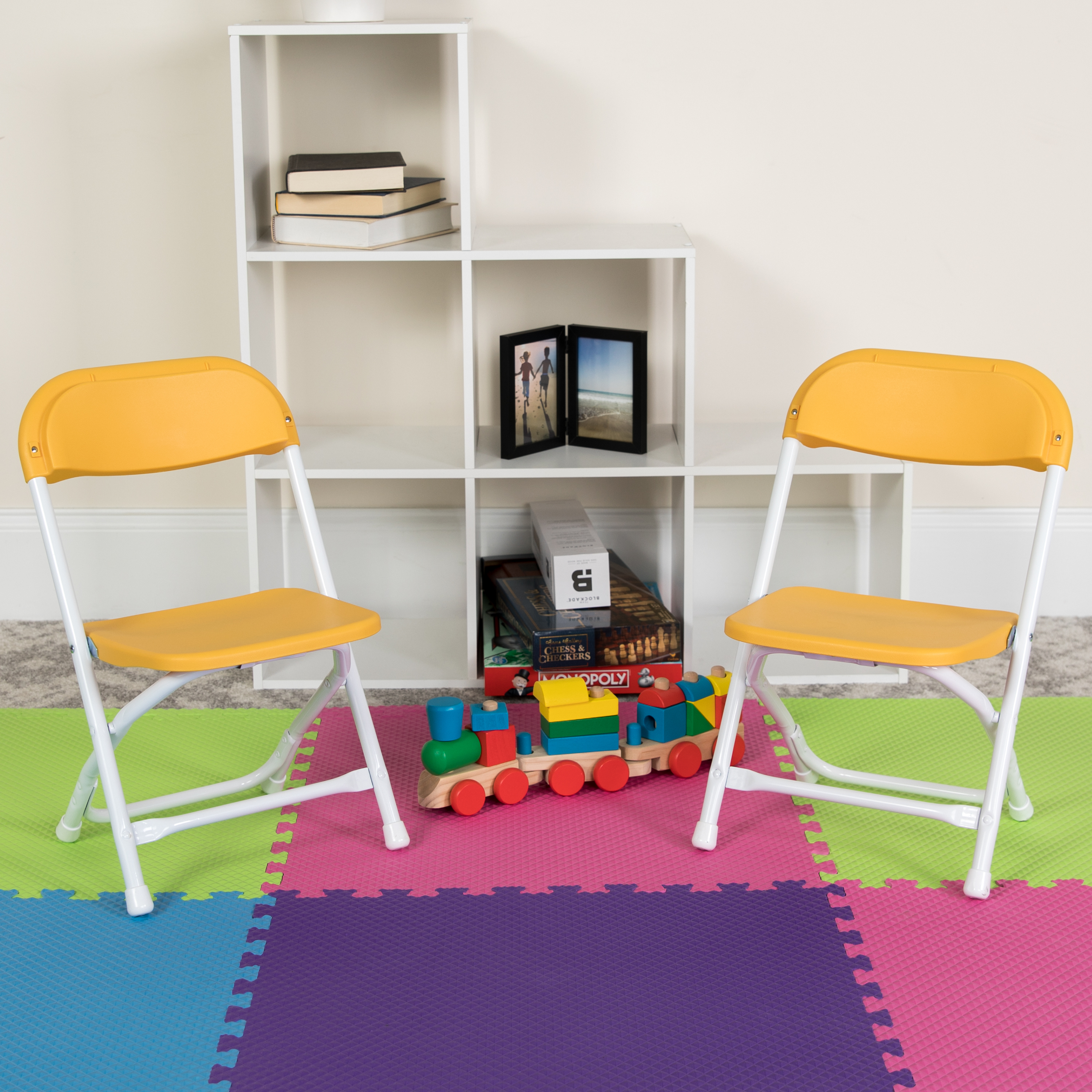 Pack de 2 sillas plegables de plástico blanco para niños - Imagen 44 de 63