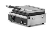 120-volt single panini sandwich grill with cast-iron flat plates and NEMA 5-15P Plug