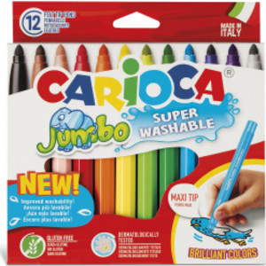 Jumbo Maxi Tip Washable Felt Tip Pens - 12 Pieces