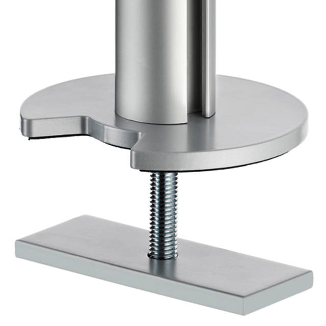 The grommet option allows for custom placement and guides cables down through the desk surface.