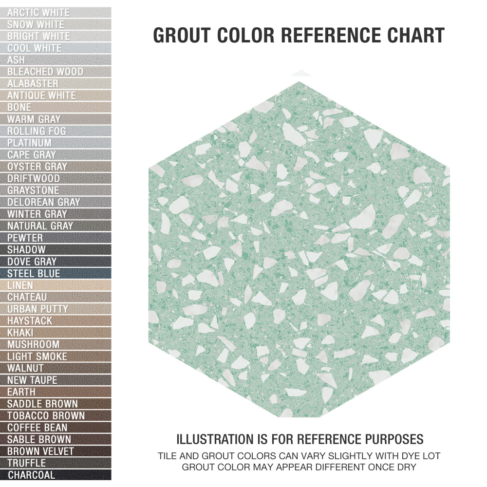 Venice Hex Mint 8-5/8 in. x 9-7/8 in. Porcelain Floor and Wall Tile