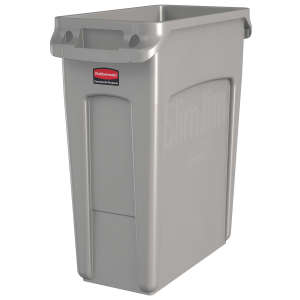 Rubbermaid Commercial, Vented Slim Jim®, 16 gal, Resin, Beige, Rectangle, Receptacle
