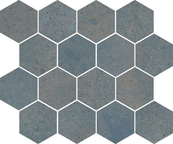 Tuscany Blue 10×12 Hexagon Mosaic Matte