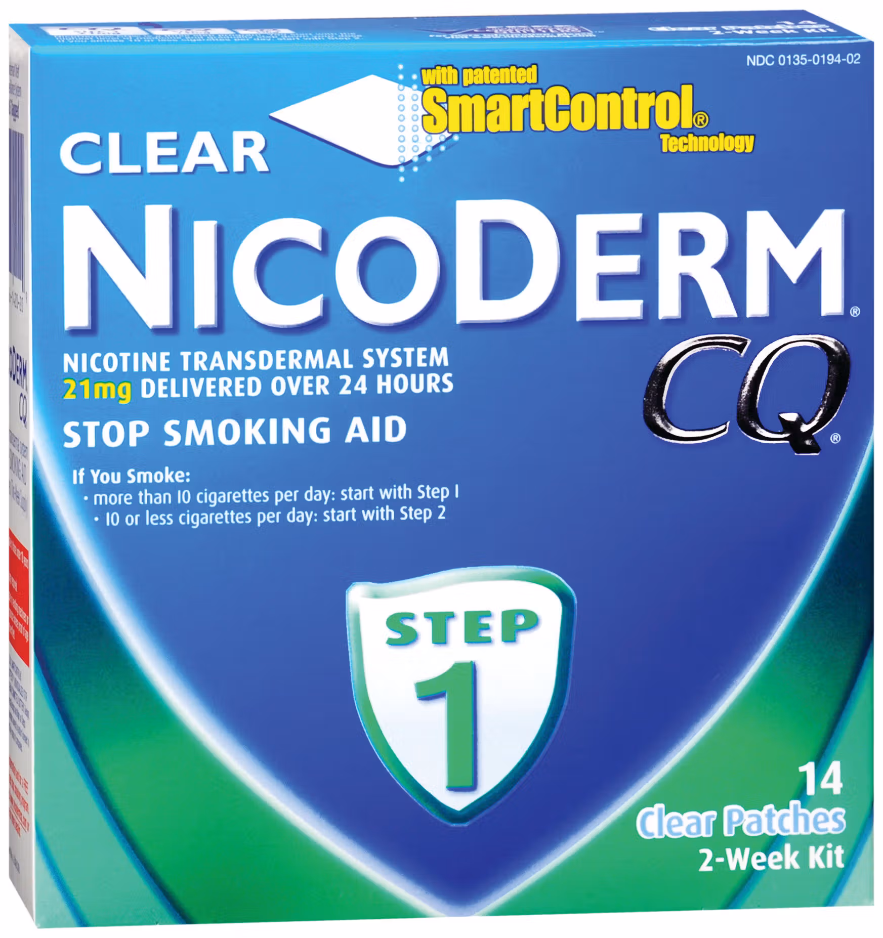 Nicoderm CQ® Stop Smoking Aid Clear Patches Step 1 21 mg