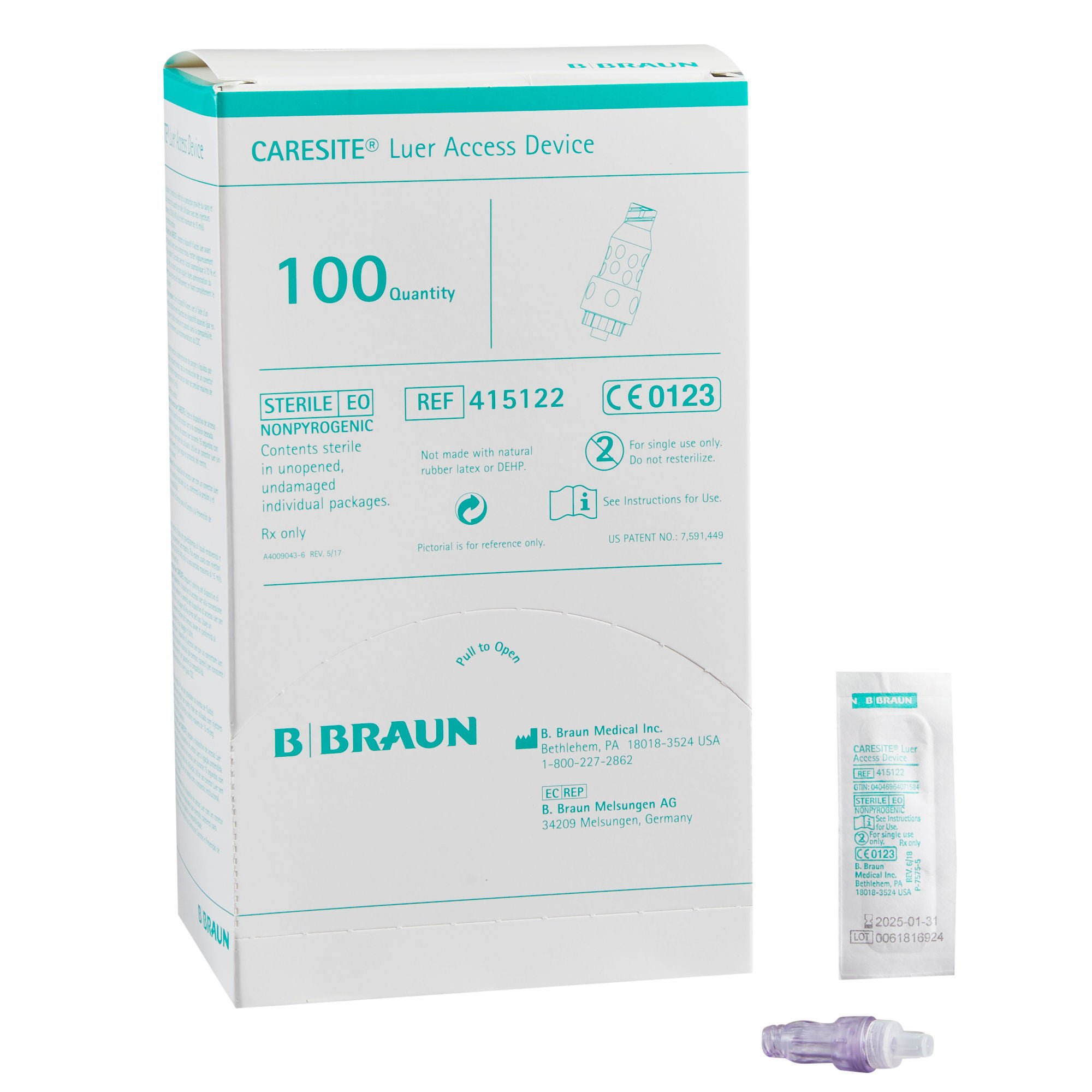 B. Braun DEVICE, ACCESS LUER CARESITE (100/BX 2BX/CS)