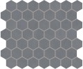 Moroccan Concrete Blue Gray 2×2 Hexagon Mosaic Matte