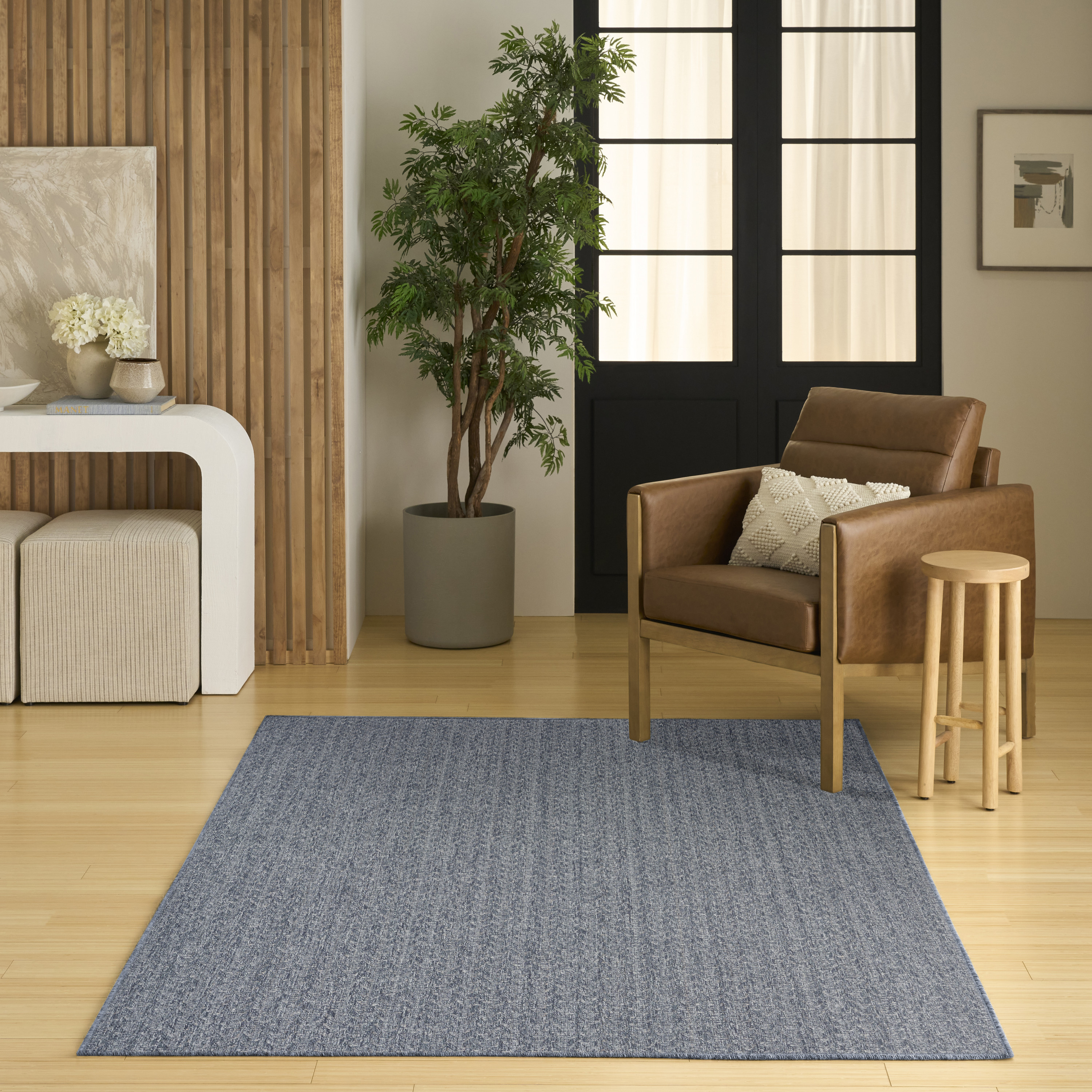 Nourison Tulum 5'3" x 7' Denim Outdoor Rug