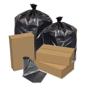 Pitt Plastics,  LLDPE Liner, 20 gal Capacity, 36 in Wide, 16 in High, 1.5 Mils Thick, Black