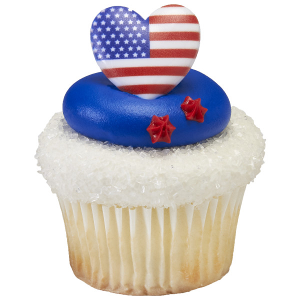 I Love the USA Cupcake Rings