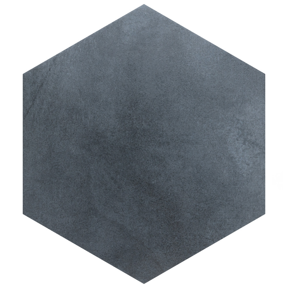 Industrial Hex Blue 8-1/2 in. x 9-7/8 in. Porcelain Floor and Wall Tile
