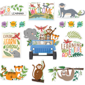 Jungle Friends Bulletin Board Set, 48 Pieces