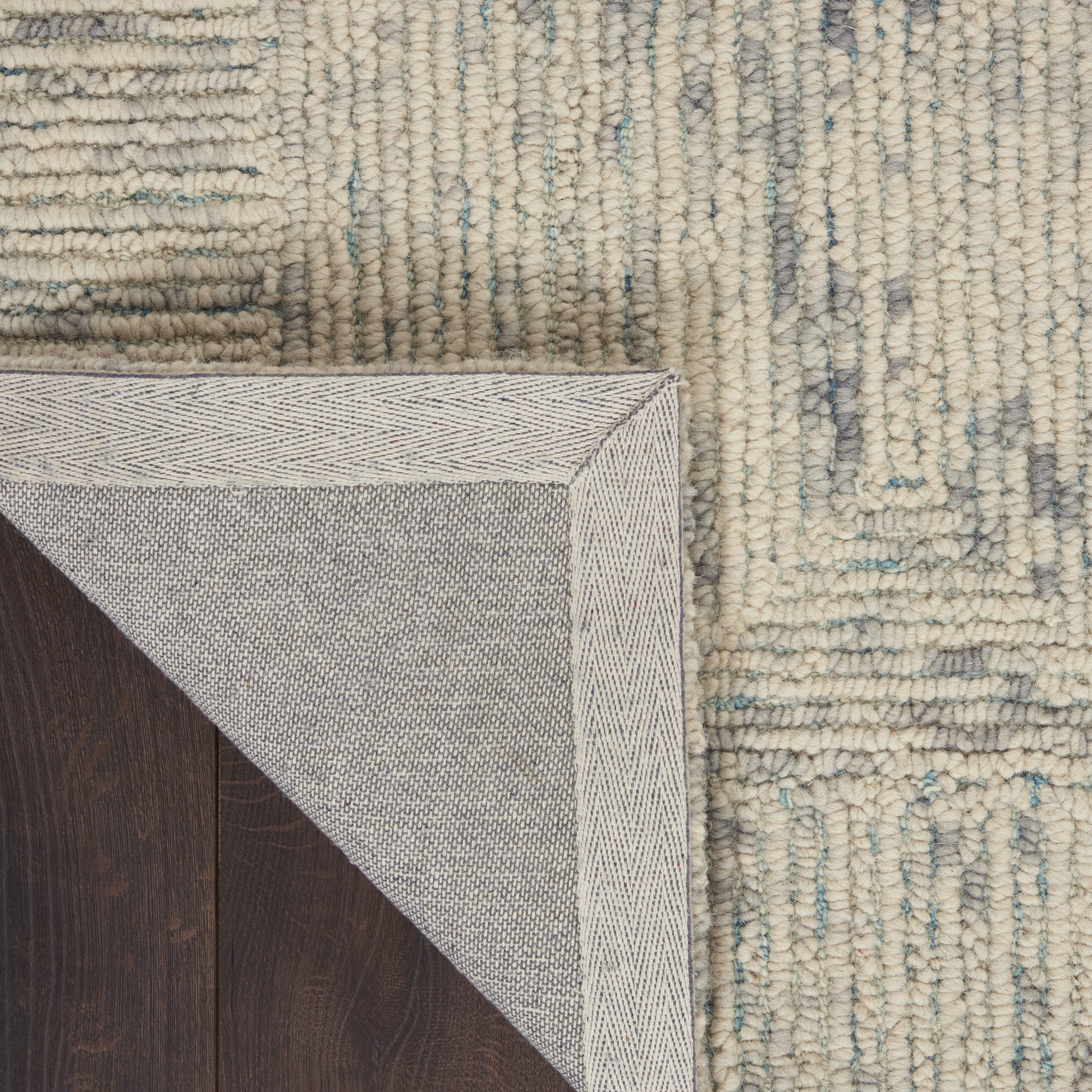 Nourison Colorado 5'3" x 7'3" Ivory Grey Teal Modern Indoor Rug