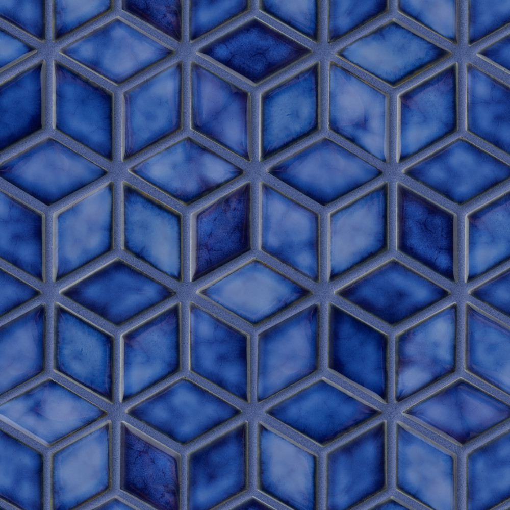 Hudson Rhombus Sapphire 10.25x11.75 Rhombus Porcelain Floor and Wall Digital Pattern