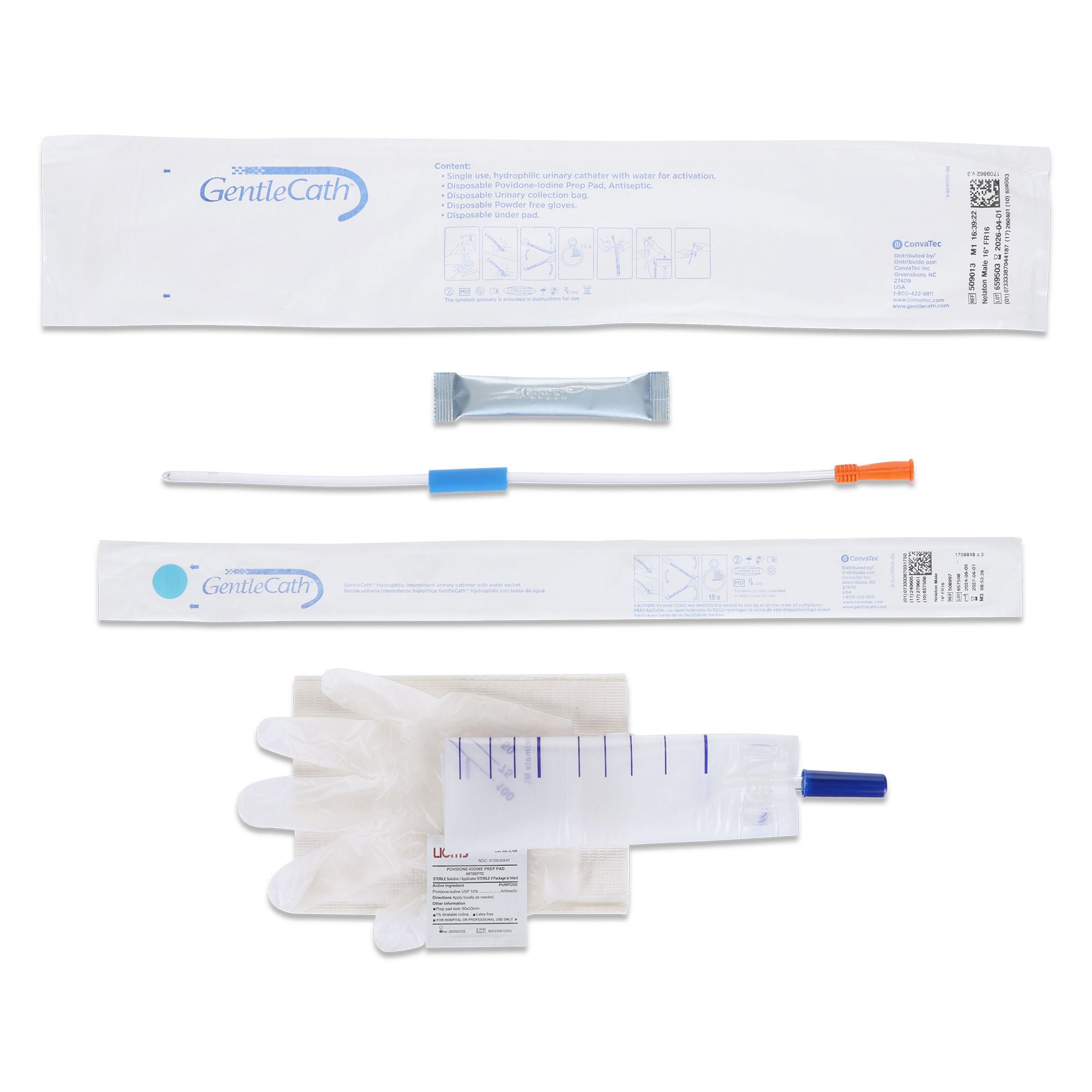 ConvaTec CATHETER, HYDROPHILIC URINARY GENTLECATH ML 16CH (10/BX)