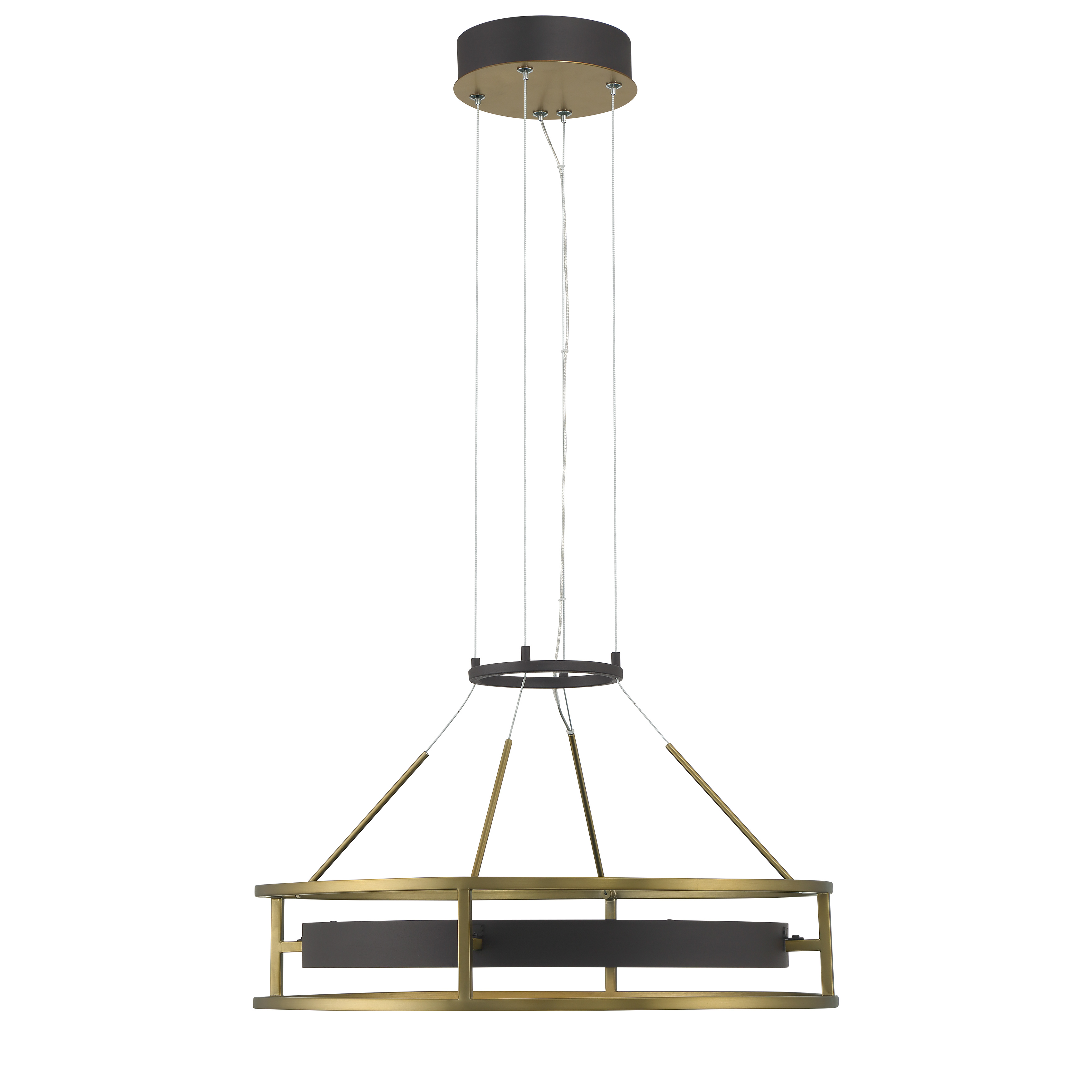 The Levitation pendant combines modern aesthetics with warm illumination through its faux alabaster shade and distinctive two-tone finish. At 19 inches wide, it provides substantial presence while the high CRI LED delivers exceptional color rendering. - alternate view