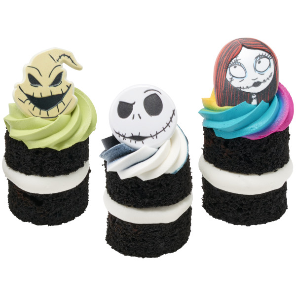 Disney Tim Burton's The Nightmare Before Christmas Jack Skellington, Sally, and Oogie Boogie Cupcake Rings
