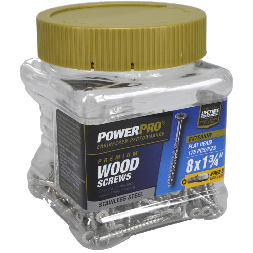 Power Pro Premium Exterior Stainless Steel Wood Construction Screws
