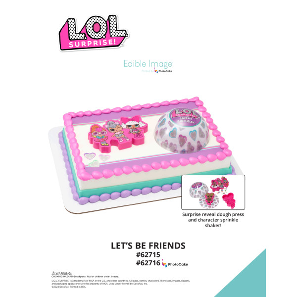 L.O.L. Surprise!™ Let's Be Friends The Magic of Cakes® PhotoCake® Enhanced Background Page