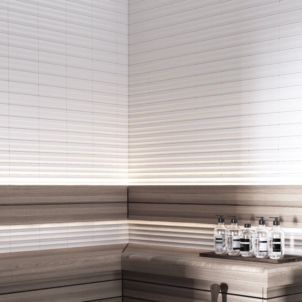 Crown Heights Maori Matte White 2-5/8 in. x 7-7/8 in. Ceramic Wall Tile