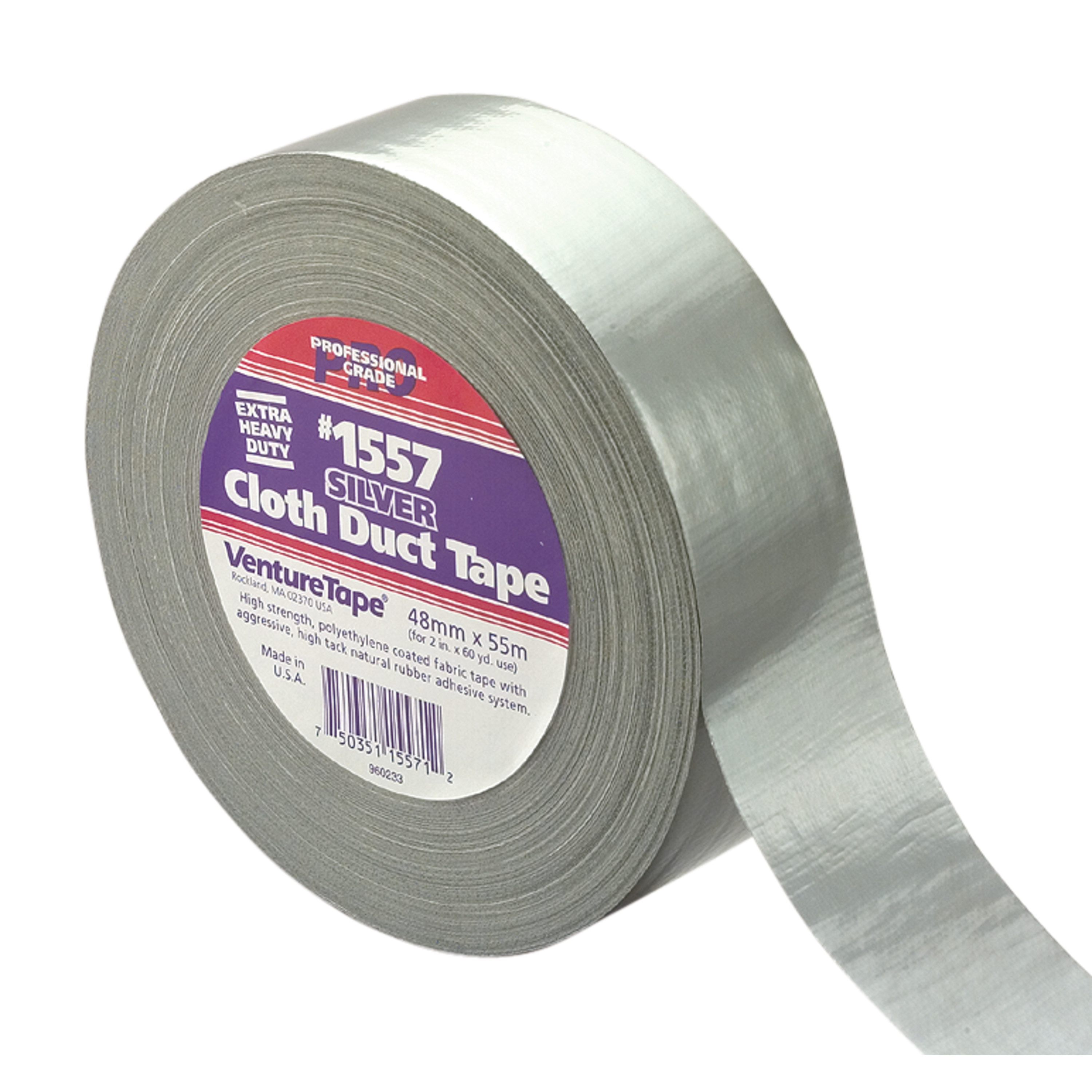 3M™ Venture Tape™ Xtreme Cloth Duct Tape 1557, Black, 48 mm x 55 m (1.88
in x 60.1 yd), 24 per case
