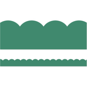 Grow Together Jade Green Scalloped Borders, 39 Feet