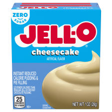 JELL-O Zero Sugar Cheesecake Flavor Instant Pudding & Pie Filling, 1 oz Box
