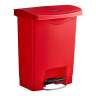 Rubbermaid Commercial, Streamline, Step-On, 8 gal, Resin, Red, Rectangle, Receptacle