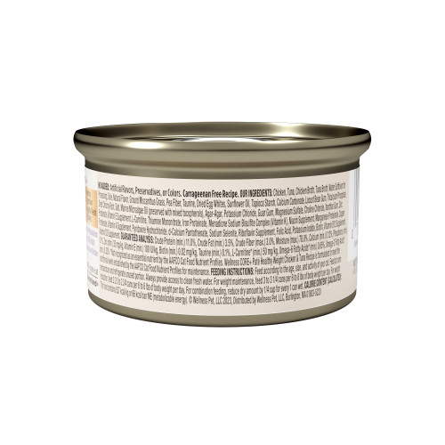 Wellness CORE+ Healthy Weight Chicken & Tuna back packaging