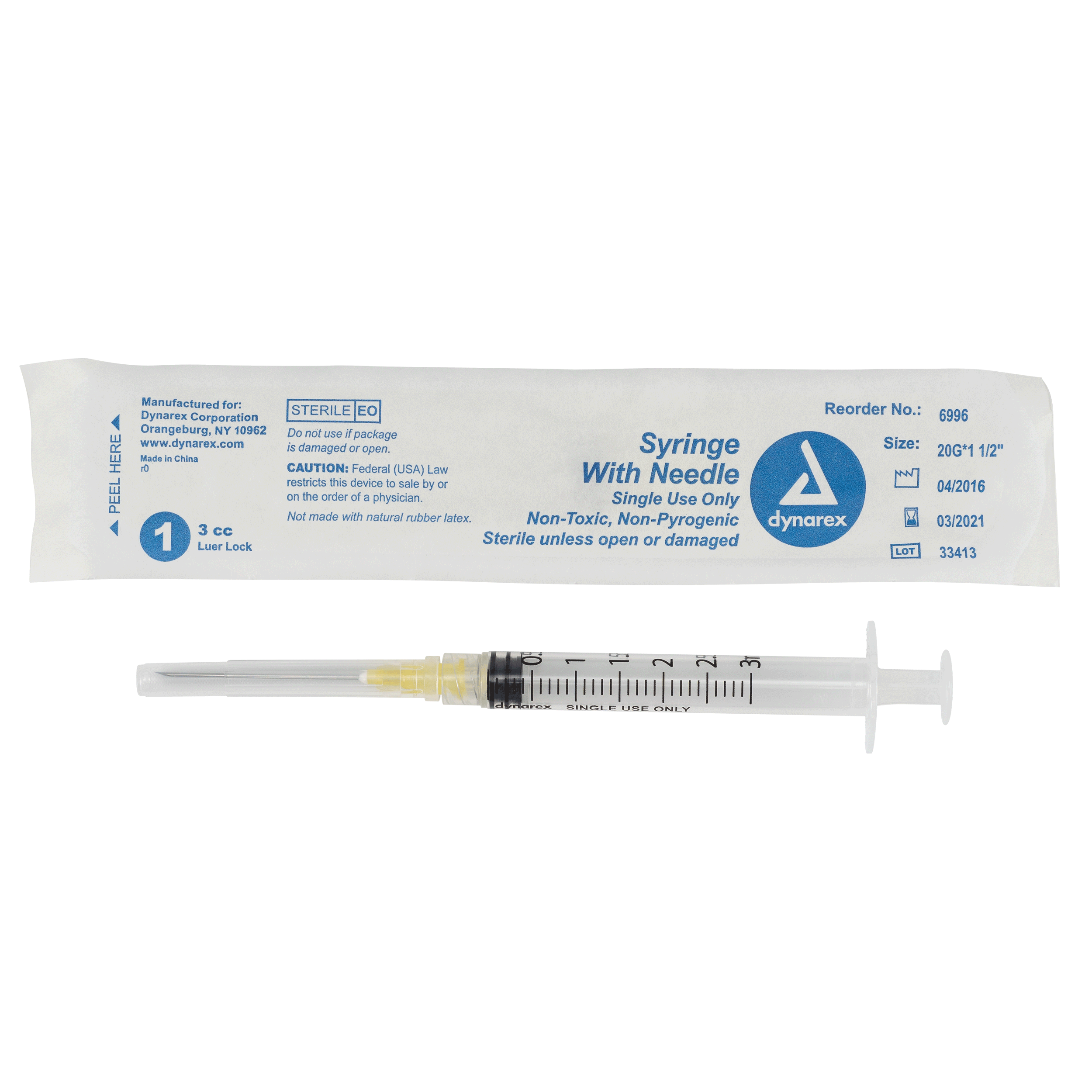 Syringes With Needle - 3cc - 20G. 1.5