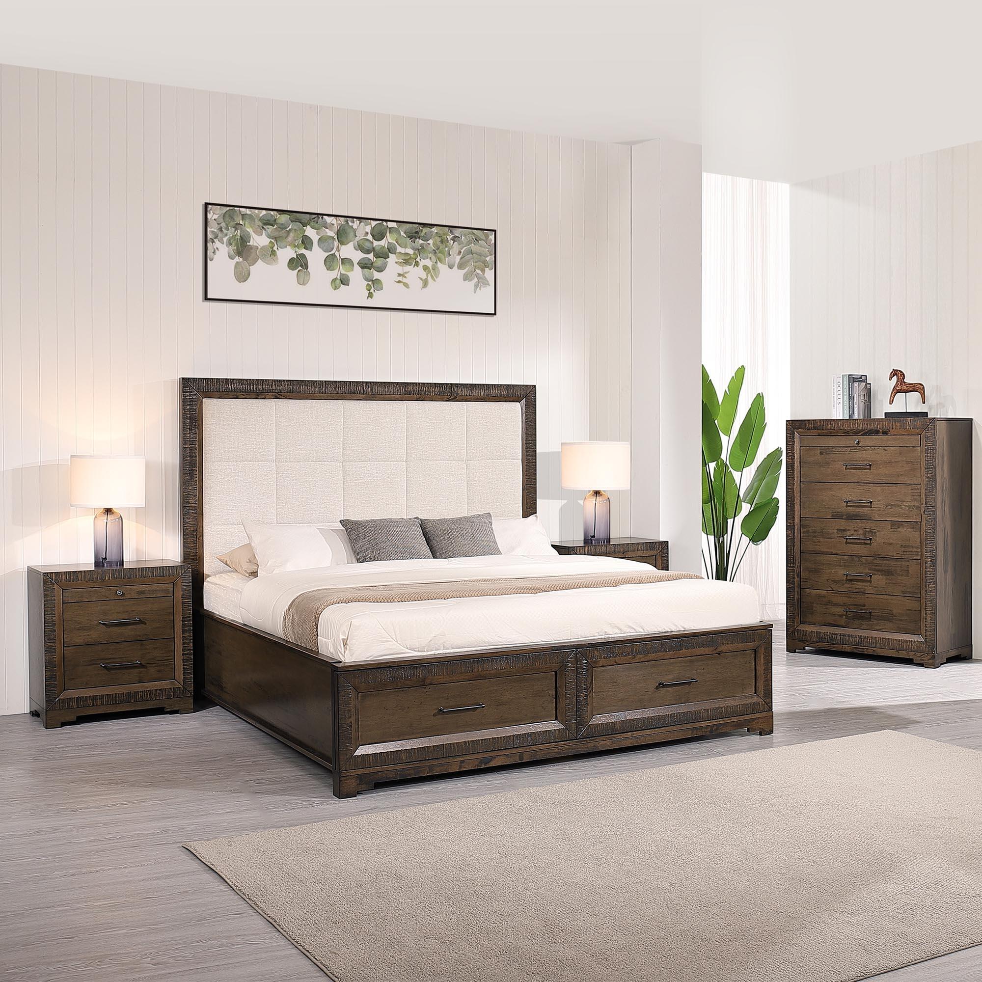 Lifestyle image of the  Bolton Bed Frame, Antique Brown from Forty Winks
