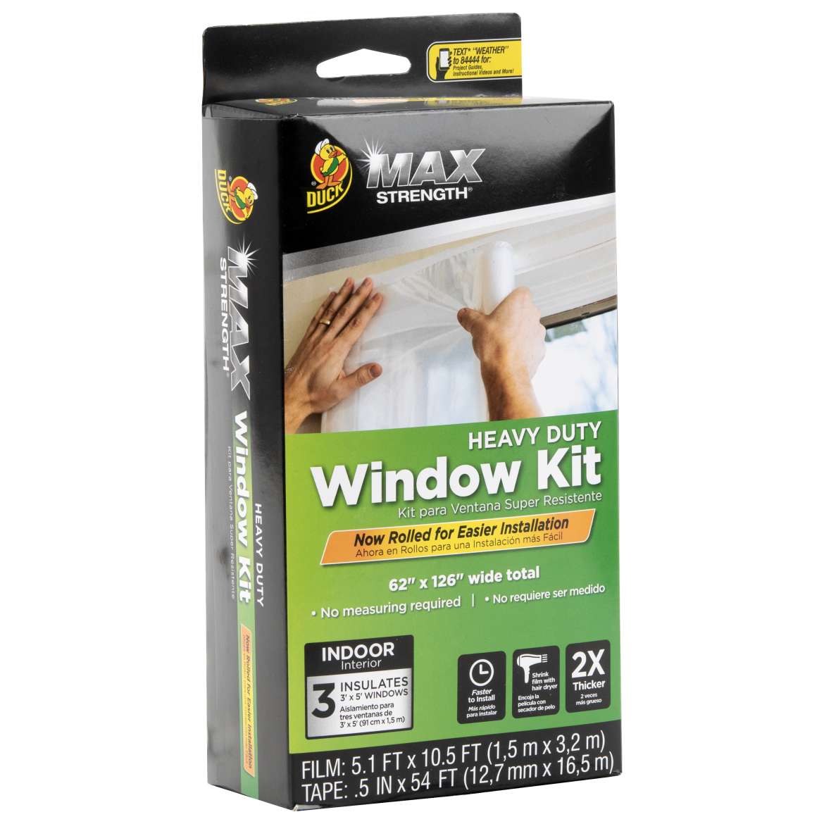 Duck® Brand Max Strength™ Rolled Window Insulation Kit- 3 pk, Clear, 62 in. x 126 in.