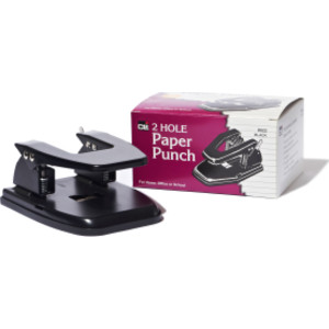 2-Hole Paper Punch, 2.75 Inch Centers, 30 Sheet Capacity, Black