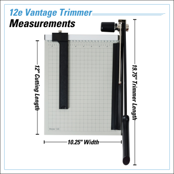 Dahle Vantage® 12e Trimmer InfoGraphic - Measurements