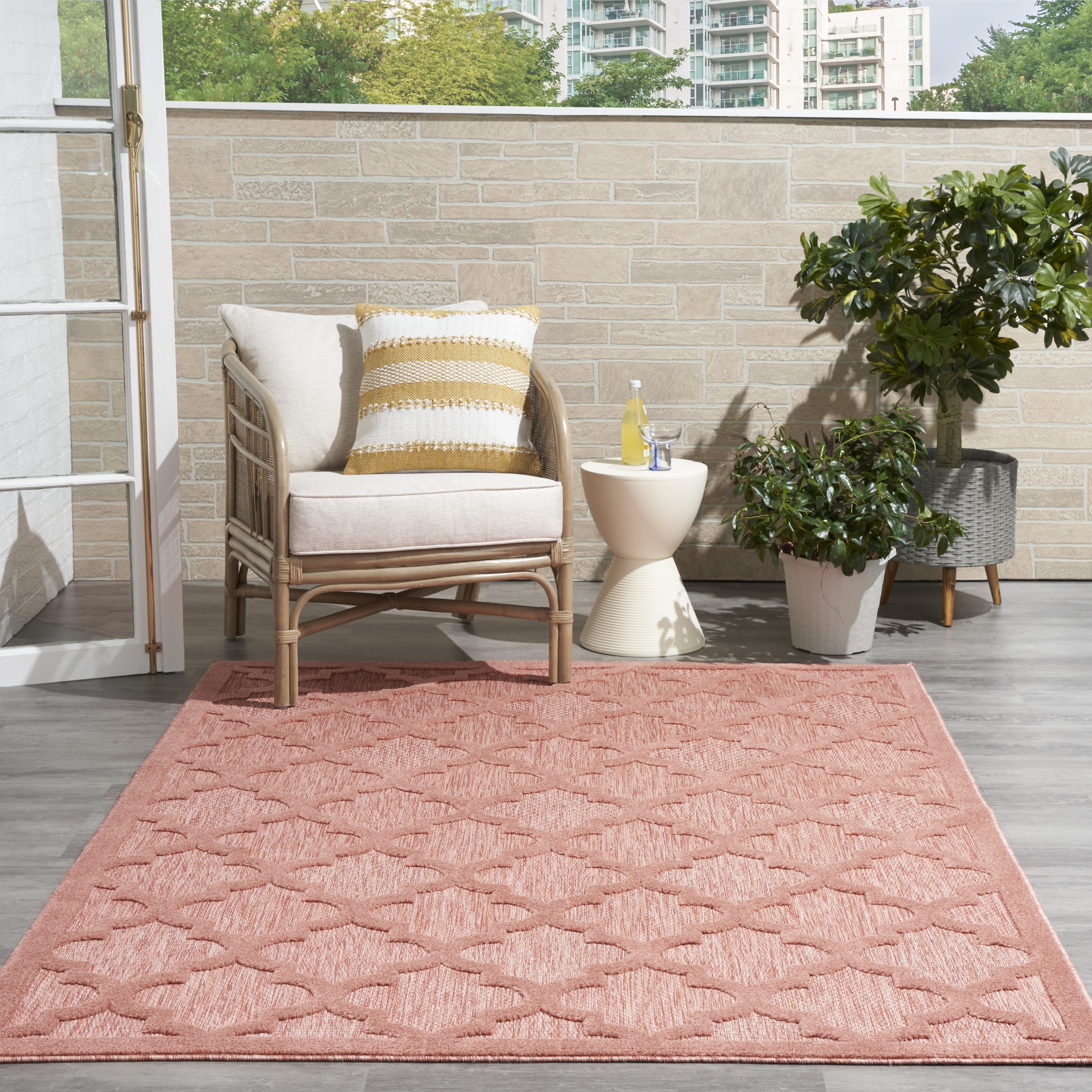 Nourison Easy Care 6' x 9' Coral Orange Modern Rug