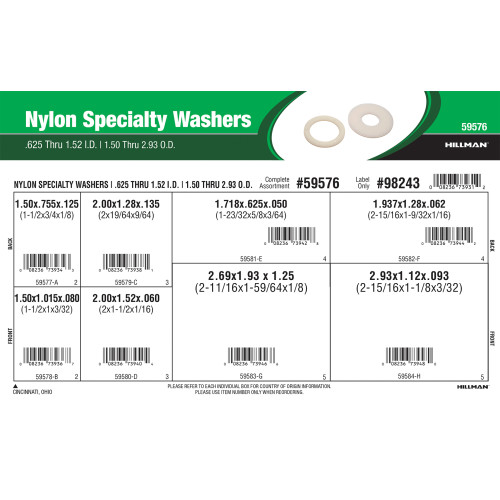 Nylon Specialty Washers Assortment (0.625