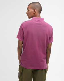 Washed-Out Sports Polo Shirt Washed Raspberry