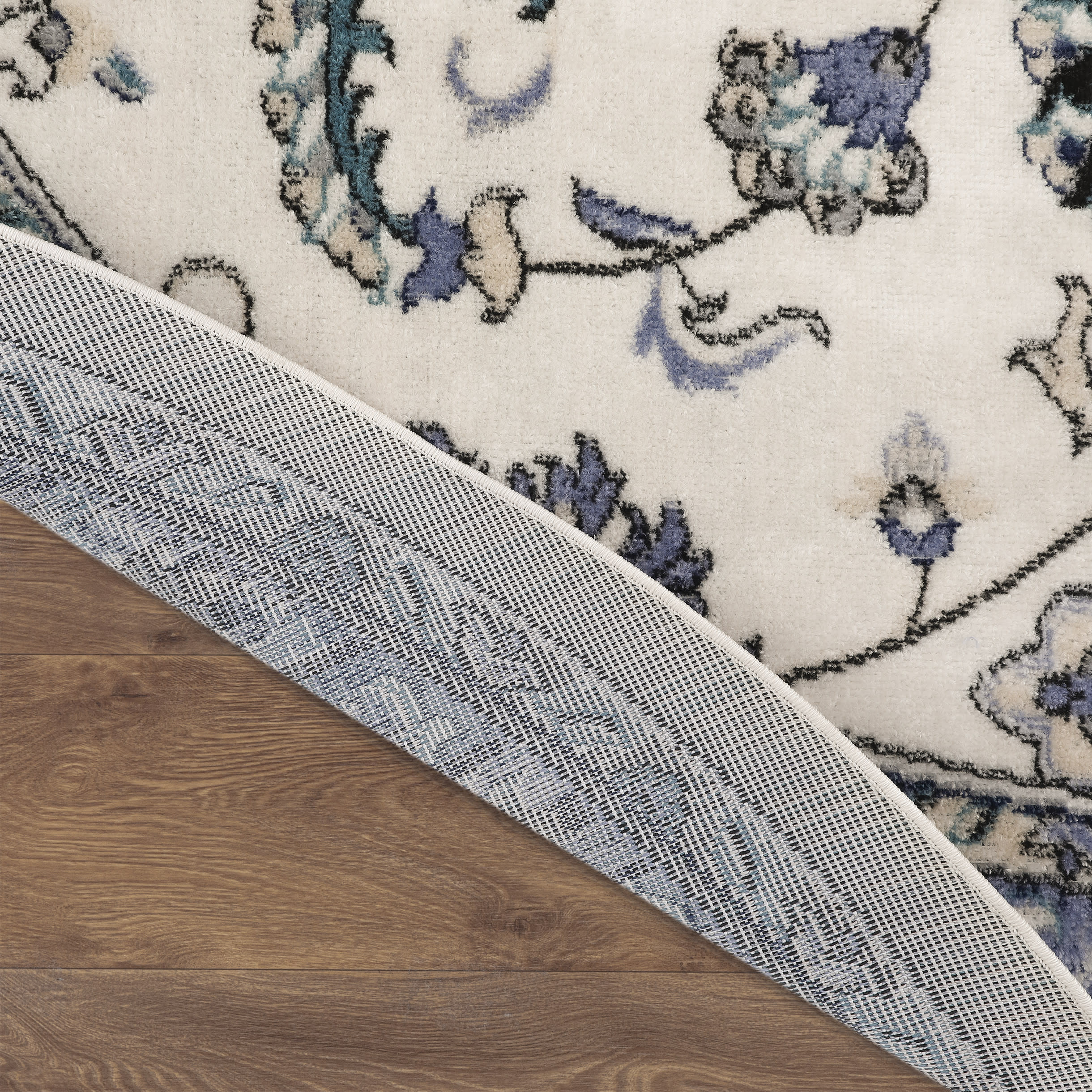 Nourison Nourison Essentials 8' x Round Ivory Blue Vintage Rug