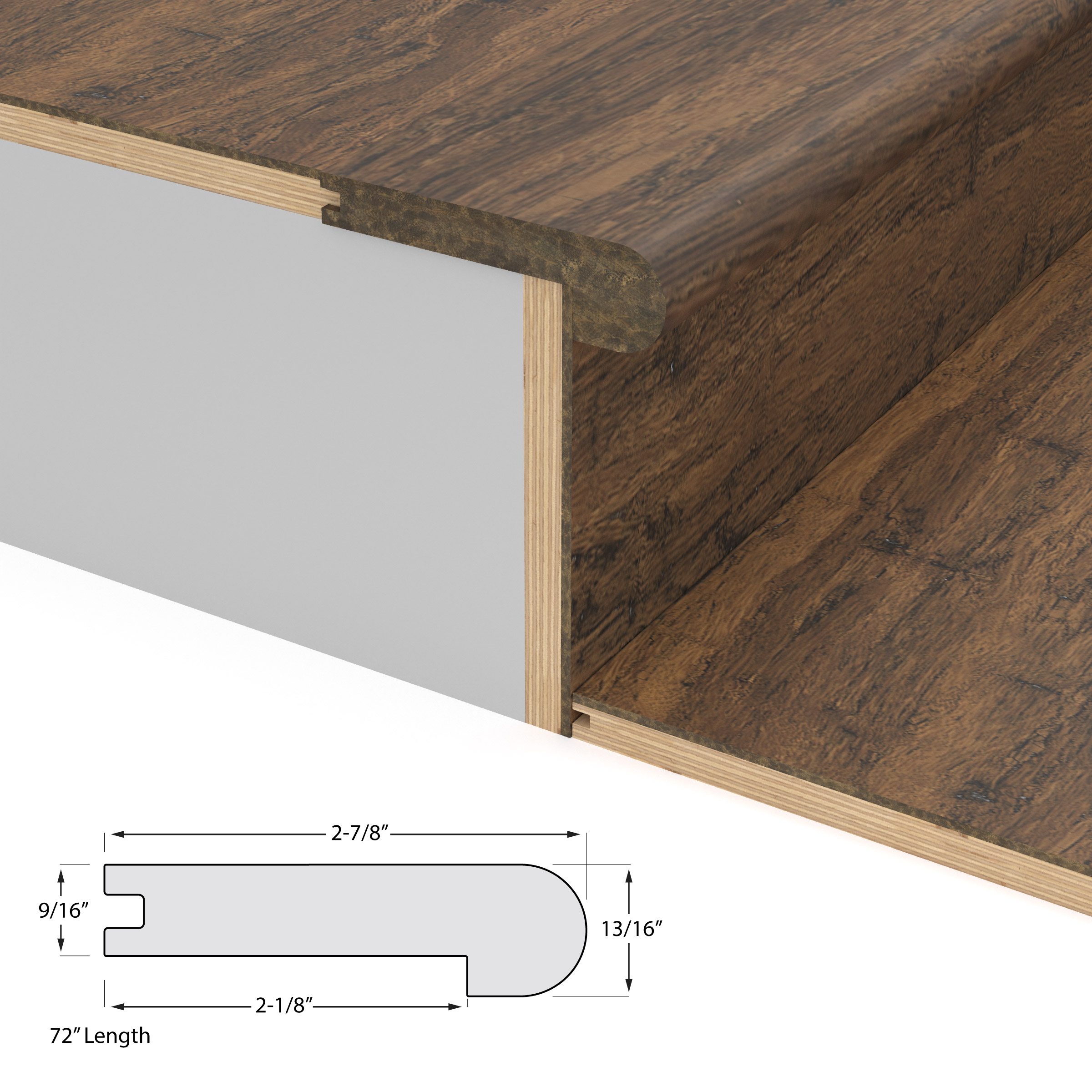 Antique Java Flush Stair Nosing 9/16" view 3