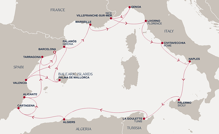 Itinerary map
