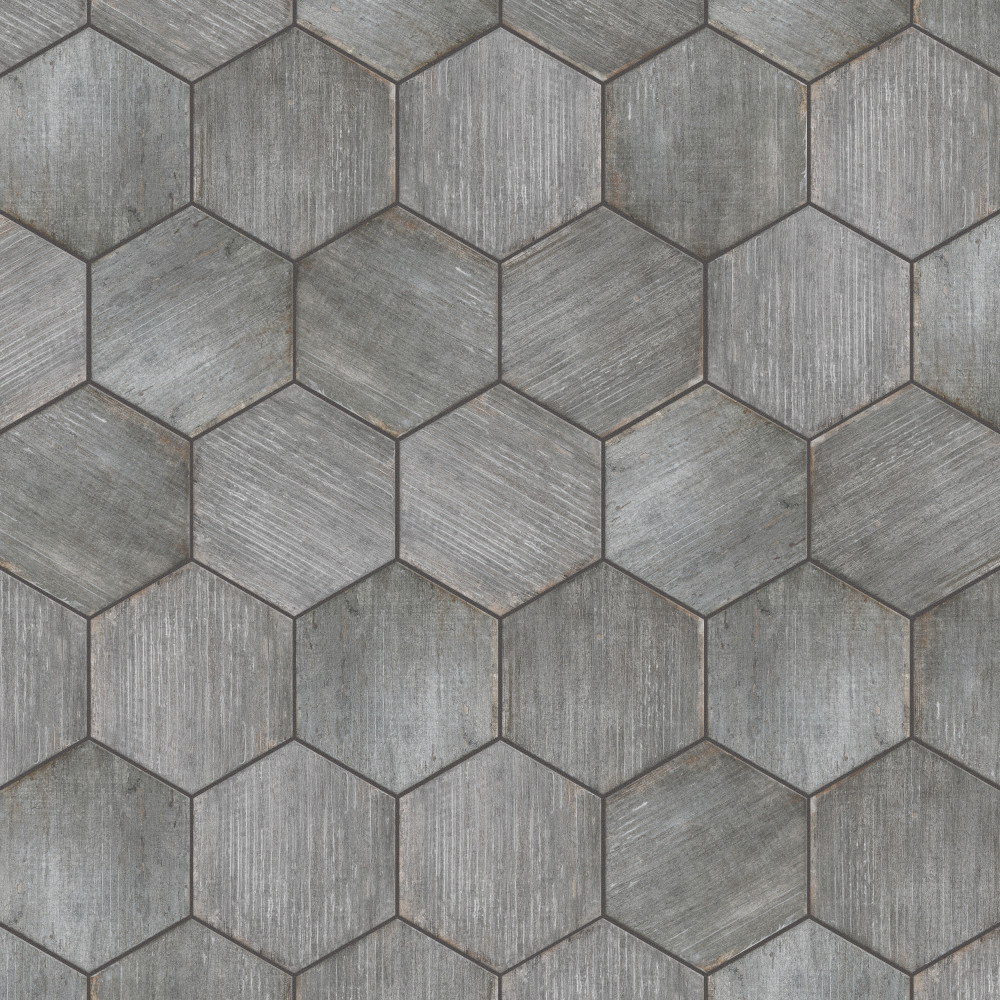 Retro Mini Hex Cendra 7x8 Hexagon Porcelain Floor and Wall Digital Pattern