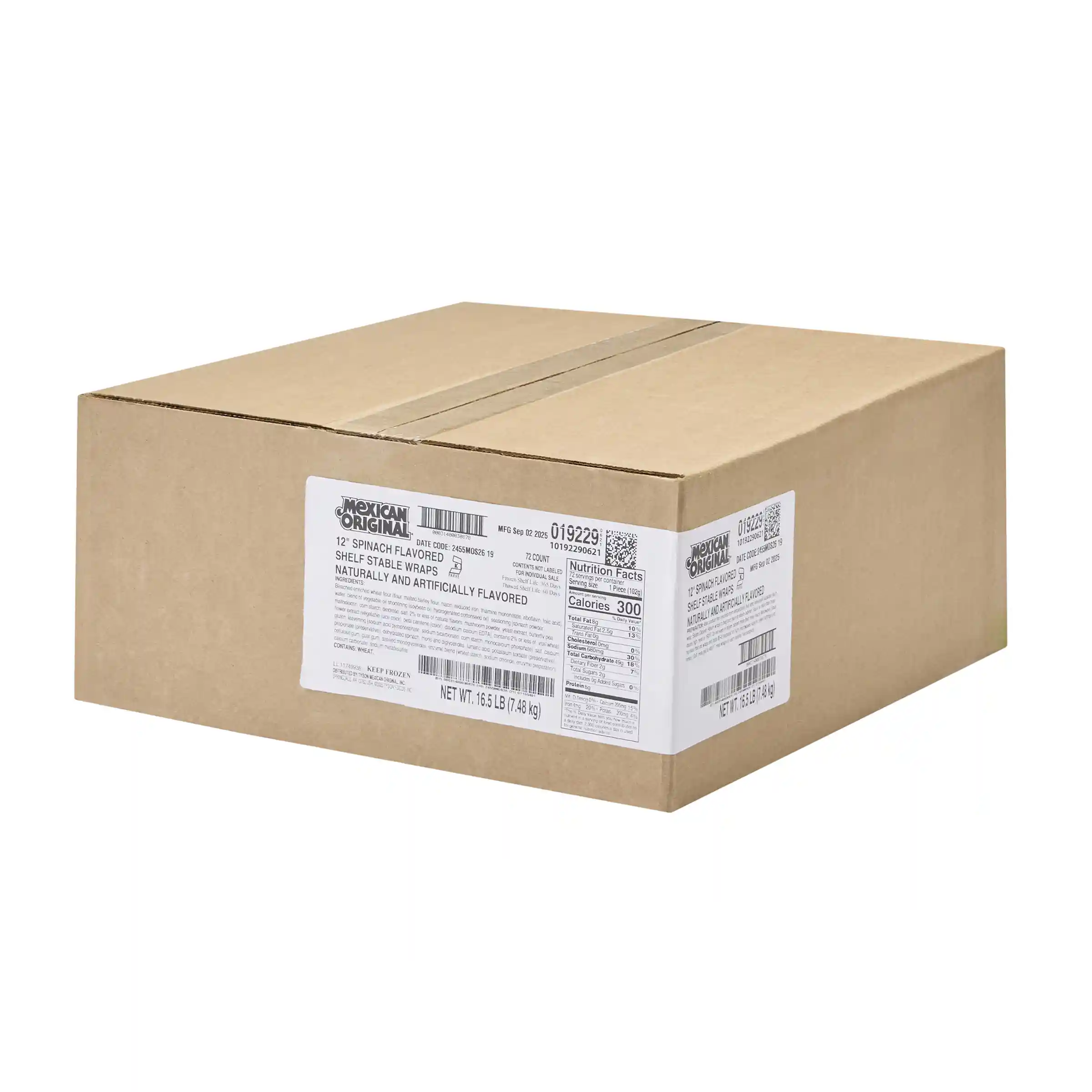 Mexican Original® 12-inch Spinach-Flavored Shelf Stable Pressed Wraps_image_5