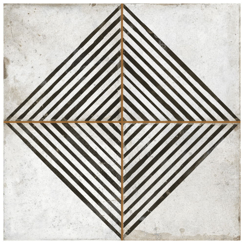 Kings Rombos Nero 17-5/8 in. x 17-5/8 in. Ceramic Floor and Wall Tile