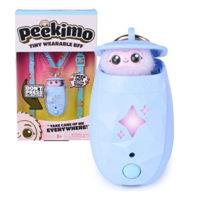 Peekimo, Blue Interactive Pet and Wearable Accessory, Cute Electronic Pets with over 100 Reactions, Collectible Accessories and Birthday Gifts Idea for Ages 5 and up