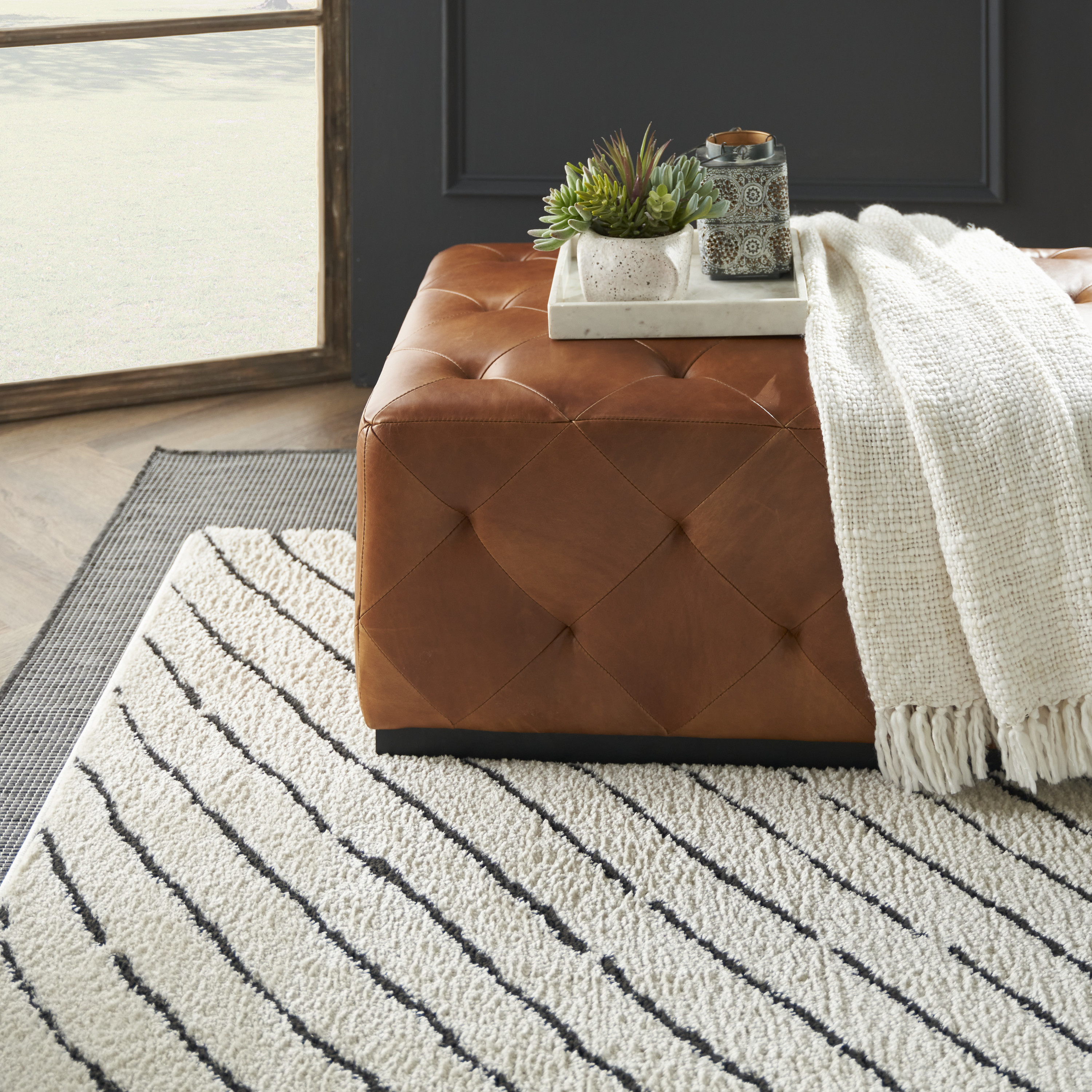 Nourison Positano 7' x 10' Charcoal Modern Rug