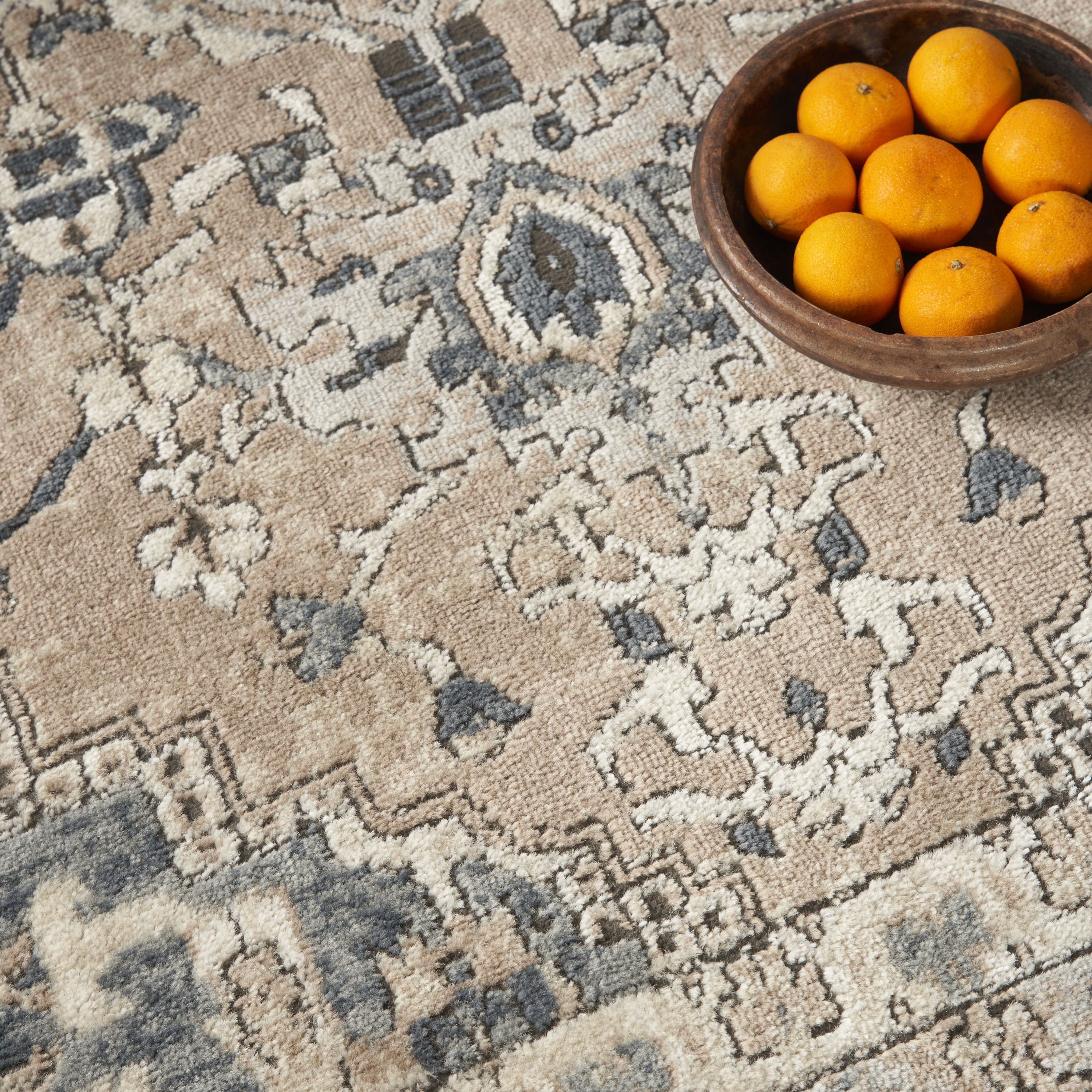 Nourison Quarry 7'10" x Square Beige Grey Farmhouse Indoor Rug