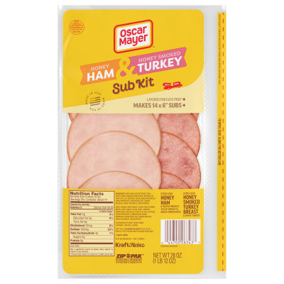 Oscar Mayer Kit with Extra Lean Honey Ham & Extra Lean Honey Smoked Turkey Lunch Meat, 28 oz. Pack