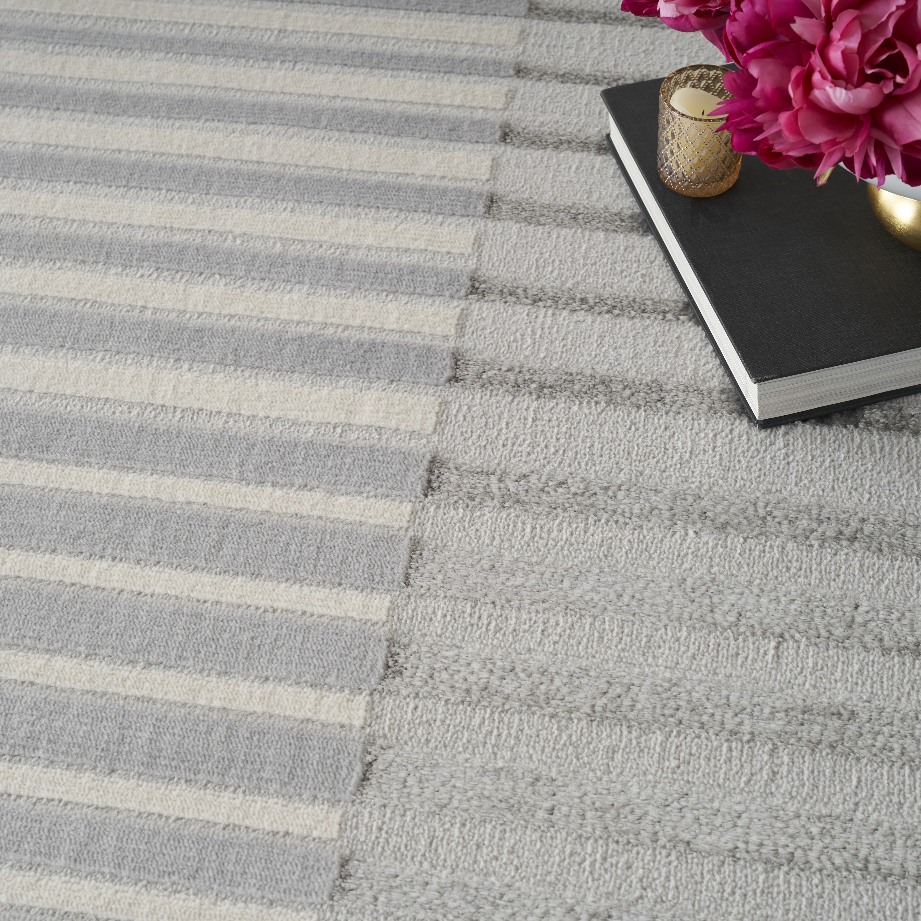 Nourison Splash 9' x 12' Silver Grey Modern Indoor Rug
