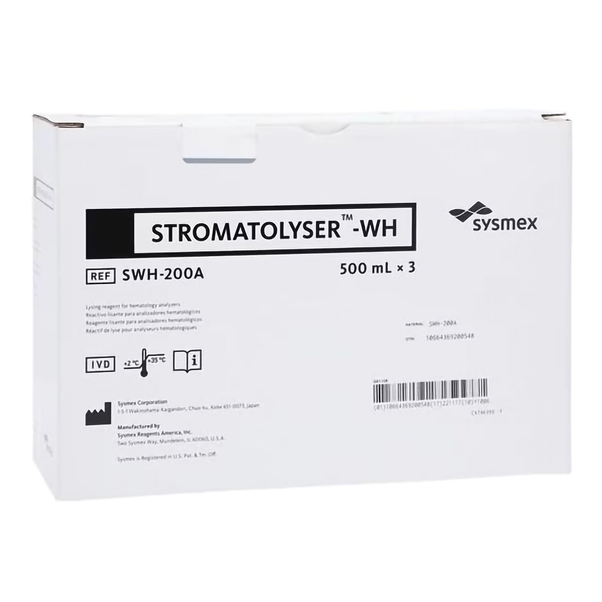 Stromatolyser™-WH Reagent for use w/ Sysmex Hematology Analyzers, HGB/WBC tests