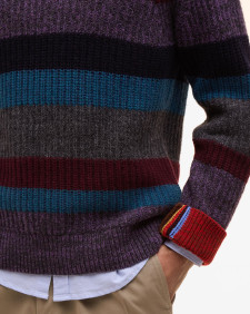Paul Smith loves Barbour Multi Striped Crew Neck Jumper Multi Stripe